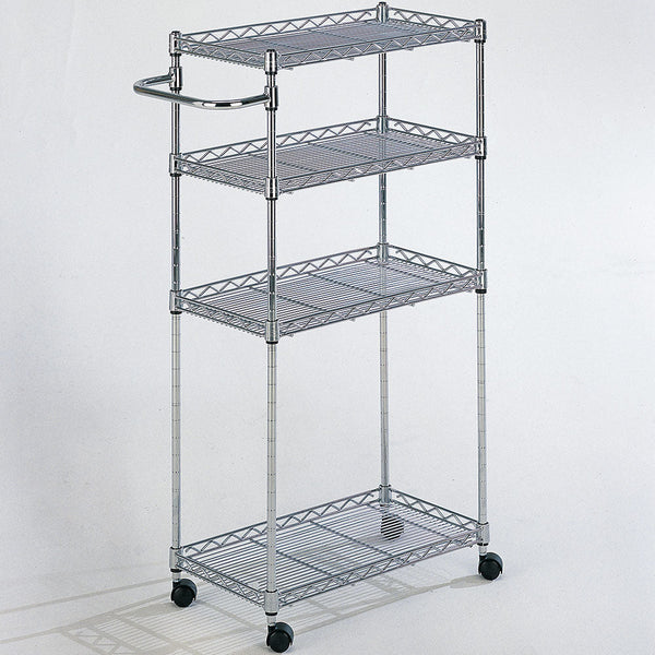 acquista Chariot de cuisine en acier avec roulettes 4 étagères 45x25x85cm Fumer Appeal Chrome