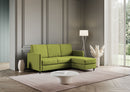 Divano 3 Posti con Pouf 198x155x85 cm Karay in Tessuto Verde