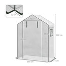Copertura Serra da Giardino 140x73x190 cm con Porta a Cerniera e Finestre in PE Bianco      