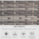 Set Salotto da Giardino Divano 2 Poltrone e Tavolino in Rattan Polietilene Grigio