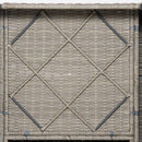 Set Salotto da Giardino Divano 2 Poltrone e Tavolino in Rattan Polietilene Cachi e Beige