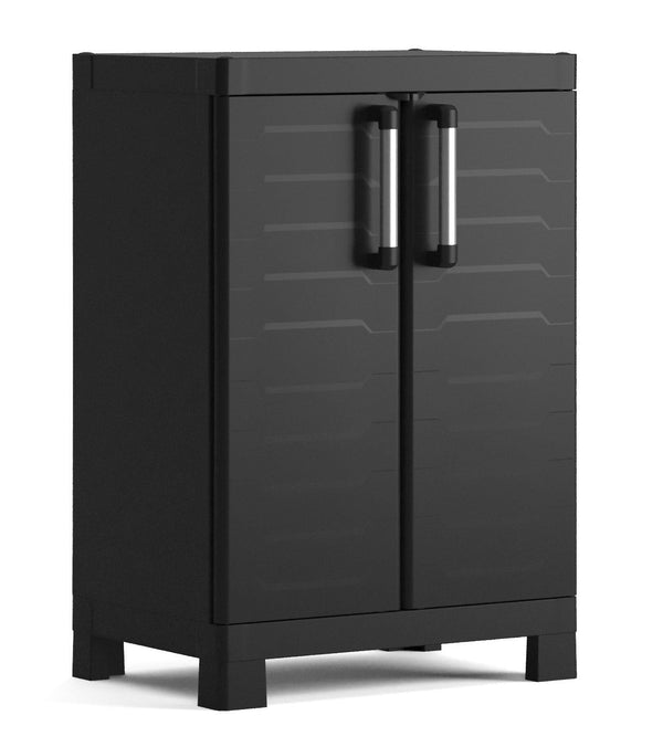 prezzo Armoire en résine 2 étagères 65x45x97 cm Keter Detroit Low Noir
