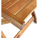 Set Tavolino e 2 Sedie Pieghevoli da Giardino in Legno con Cuscini Genova