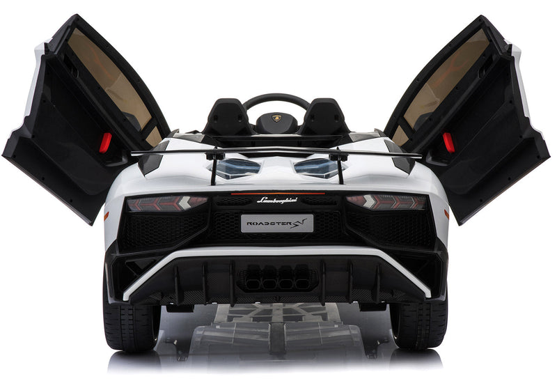 Macchina Elettrica per Bambini 12V con Licenza Lamborghini Aventador Roadster SV Bianca