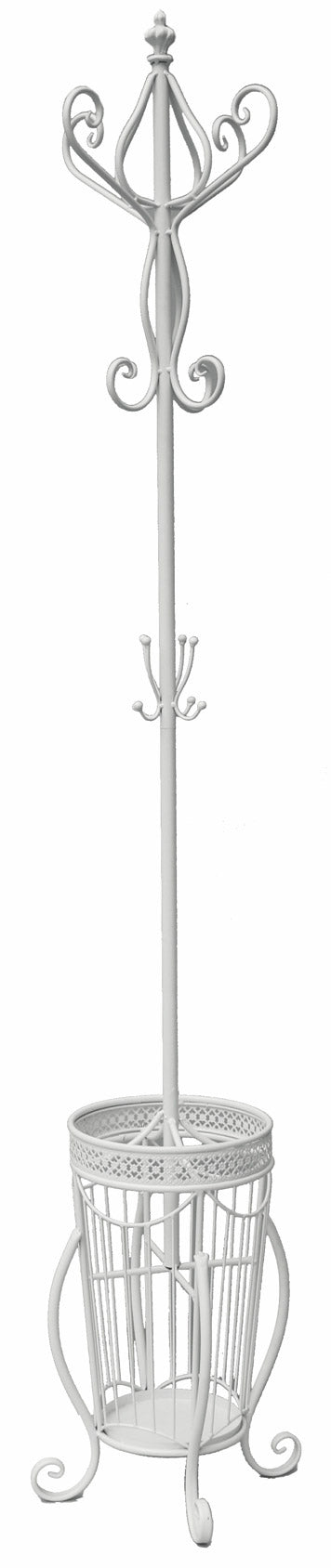 Soriani Portemanteau Fer Forgé Blanc Ø25x185 cm avec Porte Parapluie online