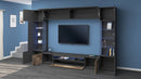 Parete Attrezzata Soggiorno 290x40x190 cm New Egypt Ardesia/Acero Pereira  