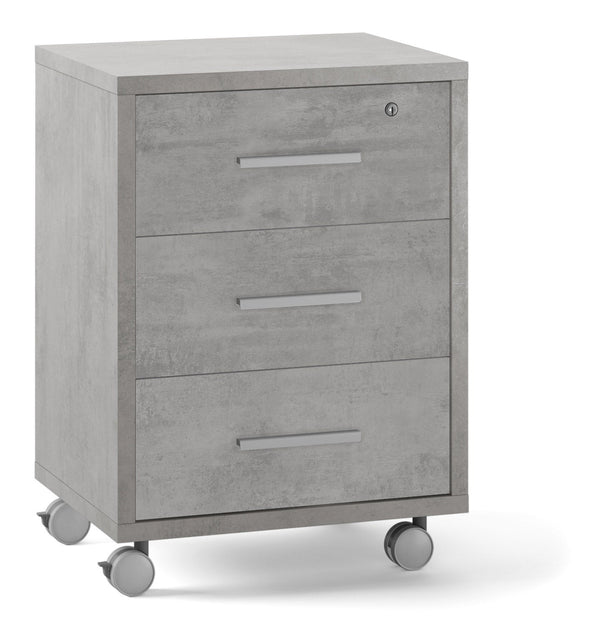 Commode 3 Tiroirs sur Roulettes 51x71x41 cm Ciment prezzo