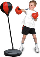 Set Boxe Giocattolo per Bambini H87-120 cm con Sacco da Pugilato da Terra e Guantoni