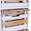 Cassettiera 6 Cassetti in Legno 58x30x66cm Matilda Noce Chiaro e Bianca