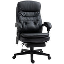 Sedia Poltrona da Ufficio Presidenziale Massaggiante 64x69x107-115 cm in Similpelle Nera