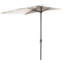 Mezzo Ombrellone da Giardino Mezzaluna 230 x130x245 cm con Apertura a Manovella Crema