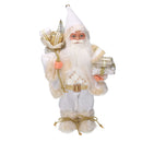 Babbo natale in tessuto bianco e oro cm xh45