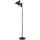 Lampada da Terra con Paralume E27 Estraibile in Metallo  Nera