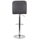 Set 2 Sgabelli 44x38x63/82 cm in Ecopelle con Base Cromata Grigio