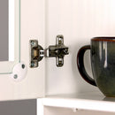 Credenza con vetrina 4 ante e 2 cassetti 88x197 cm 88x43x197 cm in legno bianco/noce