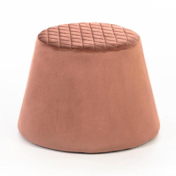 sconto Pouf en Tissu Velours Ø33 cm Vieux Rose