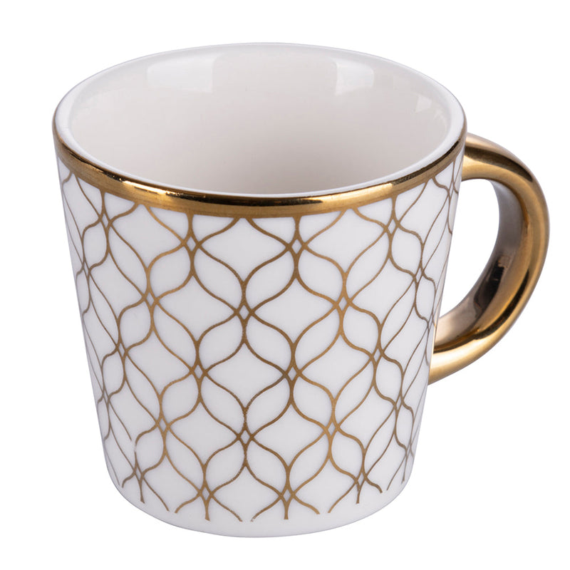 Set 6 Tazzine da Caffè Ø6x5,5 cm in New Bone China VdE Tivoli 1996 Charleston