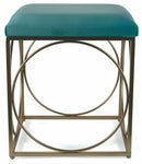 Sgabello Quadrato 40x40x46 cm in Ferro e Velluto Soriani Verde Tiffany