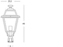 Lampada Testa Palo Diametro 60Mm Colore Grigio per Esterno Linea Elegance Livos