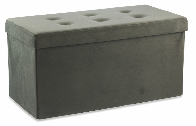 Baule Cassapanca Pouf Contenitore in Velluto Soriani Grigio