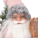 Babbo natale in tessuto rosa cm xh45