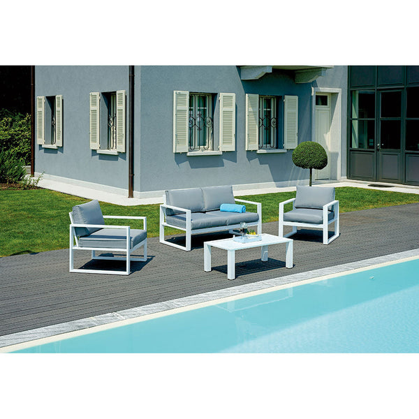 online Ensemble de jardin en aluminium gris Vorghini Fortaleza