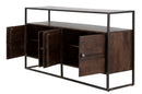 Mobile Burn 150x40x83 cm in Legno di Acacia e in Ferro Marrone