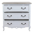 Cassettiera Cuore 3 Cassetti 80x38x80 h cm in Legno di paulownia Bianco