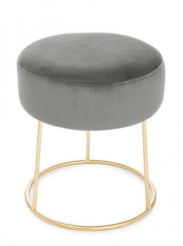 acquista Pouf Clarissa Gris D35 en Tissu Effet Velours
