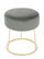Pouf Clarissa Gris D35 en Tissu Effet Velours