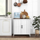Credenza a 2 Ante Perlinate Ripiano Regolabile 80x39,7x80 cm Bianco 
