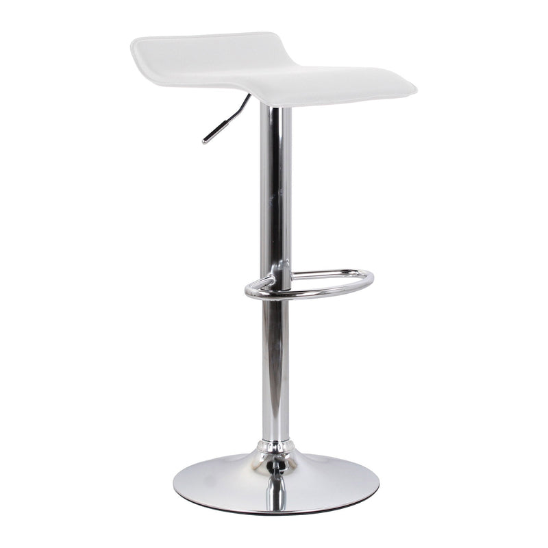 Set 2 Sgabelli 38x40x54/74 cm in Ecopelle con Base Cromata Bianco