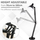 Lampada da Terra con Paralume E27 63x31,5x91-182 cm in Metallo  Nera