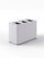 Pattumiera a 3 Scomparti Totale 72 L 71,5x33x49 cm con Contenitori Interni in Acciaio Verniciato Bianco