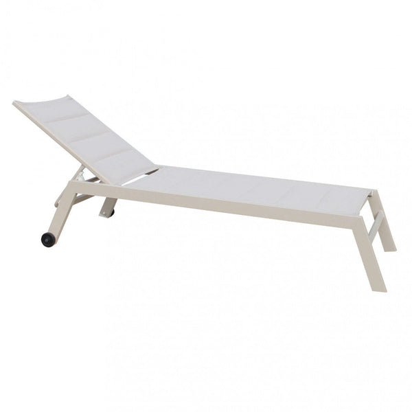 acquista Chaise longue de jardin empilable Formentera 198x61x34/95 h cm en aluminium gris tourterelle