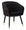 Fauteuil Paris 62x58x78 cm en métal éponge noir et doré et polyester