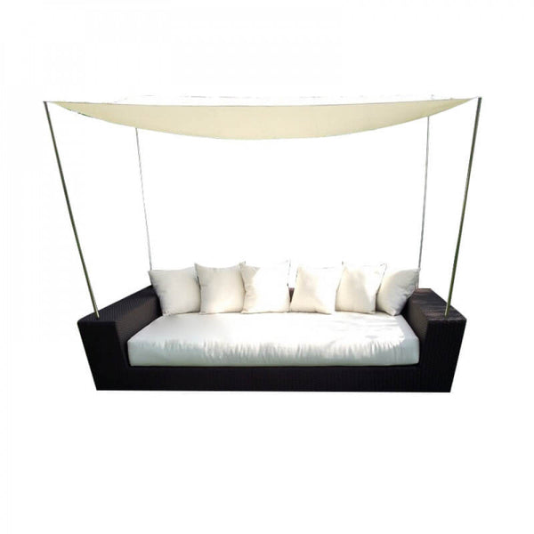 prezzo Canapé Shaddy avec coussins 243x149x53/185/210 h cm en osier marron