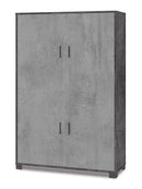 Mobile Multiuso 4 Ante 107x162x41 cm Ossido Nero/Cemento