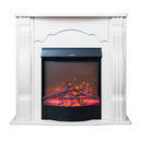 Camino Elettrico da Pavimento 88,3x95x30 cm Effetto Fiamma 1600W Clasic & Corsica Bianco