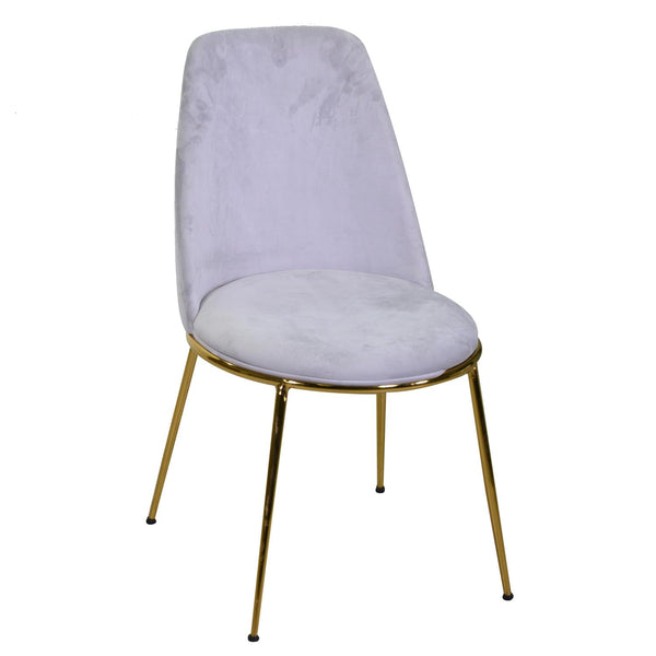 acquista Chaise Kiev 49x56xh44/85 cm en tissu velours gris/or