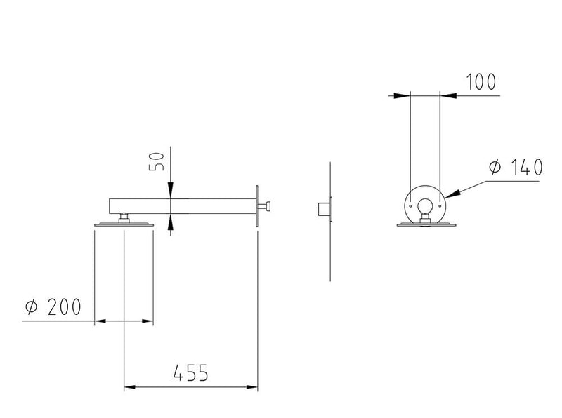 Braccio Doccia Bagno con Soffione in Acciaio Ama Luxury Aurora