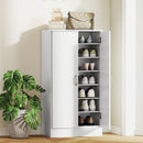 Scarpiera Salvaspazio con 6 Ripiani Regolabili 55x35x108cm in Legno Bianco      