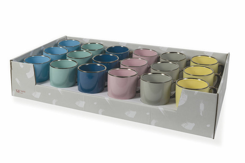 Set 18 Tazze Ø8,5x10,5 cm in Gres Villa d'Este Home Tivoli Royal Passion