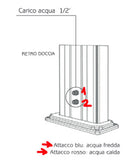 Doccia da Esterno Giardino Miscelatore e Lavapiedi Arkema Spring S Fascia Inox Arancio