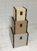 Set 3 Scatole in Similpelle neutro quadro 