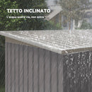Ripostiglio da Giardino 280x130x172 cm con 2 Prese d'Aria e 2 Porte Scorrevoli in Acciaio Grigio Chiaro      