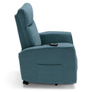 Poltrona Alzapersona Elettrica 2 motori 74x80x105 cm in Tessuto  Londra Petrolio