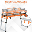 Banco di Lavoro Pieghevole 5 in 1 131x55,5x86 cm in Metallo e Alluminio Arancione