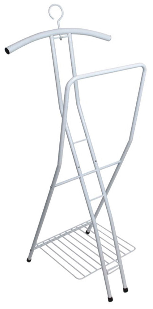 prezzo Valet de nuit en métal avec tige 47x42x113 cm Fadi Blanc