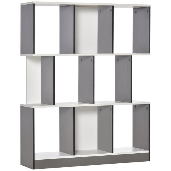 sconto Mobile Libreria a 8 Ripiani 100x24x124 cm in Legno Grigio Carbone